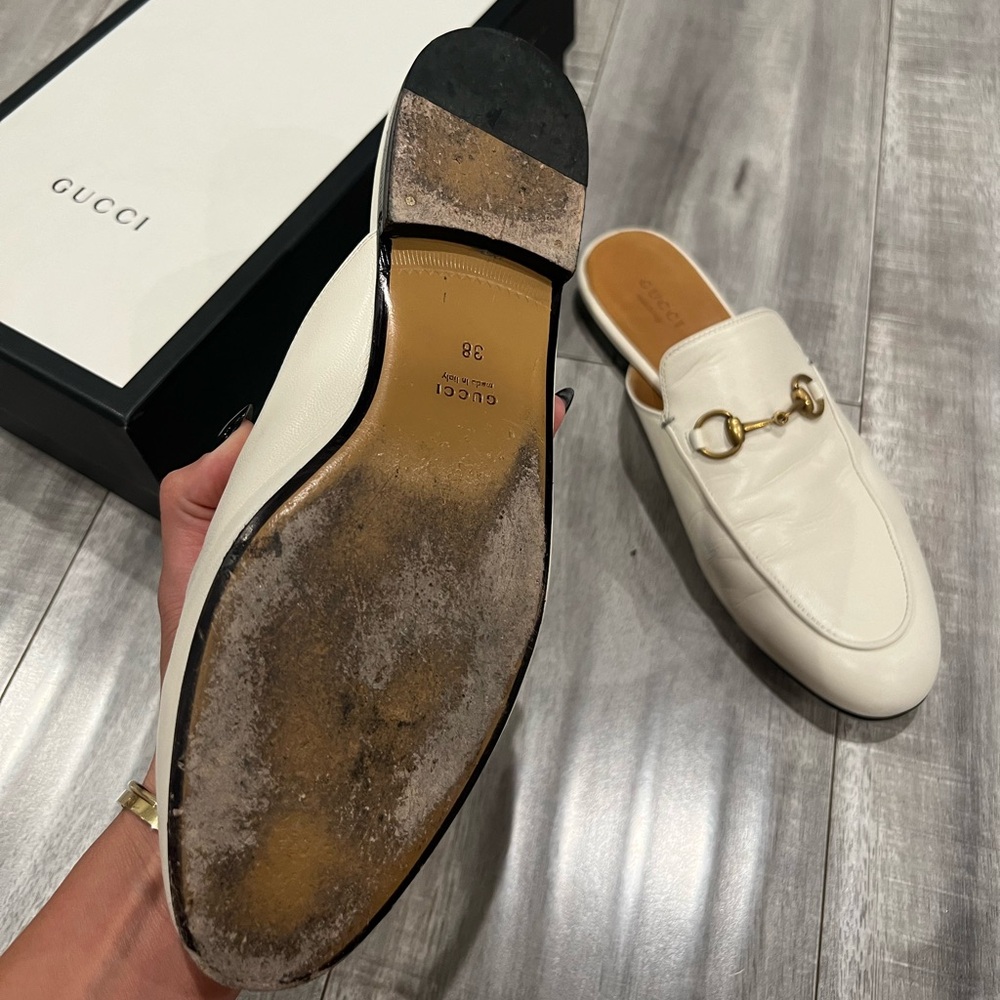 GUCCI White Princetown Mule’s - Picture 5 of 6
